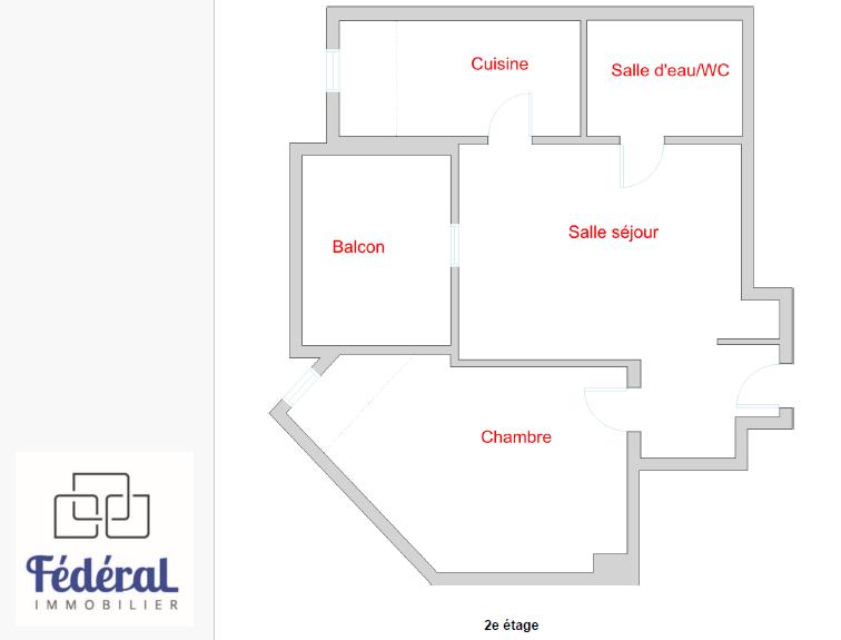 Appartement - 49 m² - 2 pièces