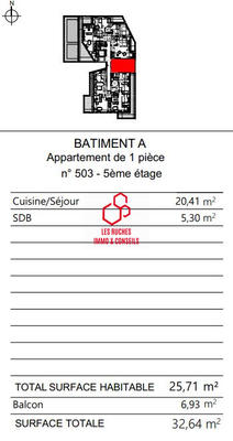 Appartement - 26 m² - 1 pièce