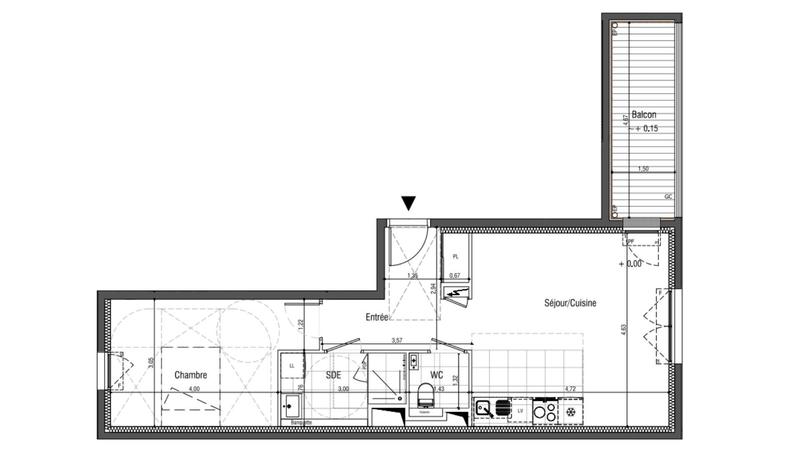 Appartement - 50 m² - 2 pièces