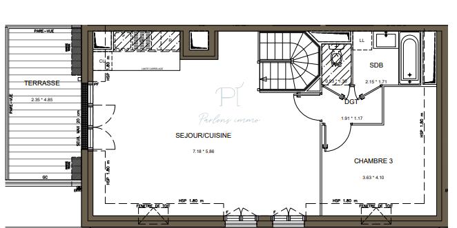 Duplex - 87 m² - 4 pièces