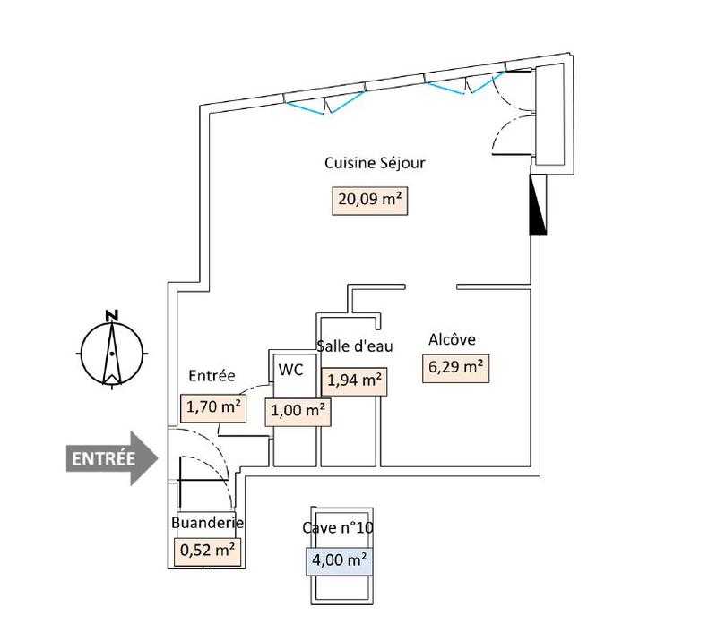Appartement - 32 m² - 2 pièces