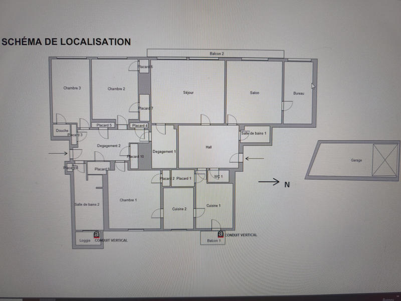 Appartement - 180 m² - 6 pièces