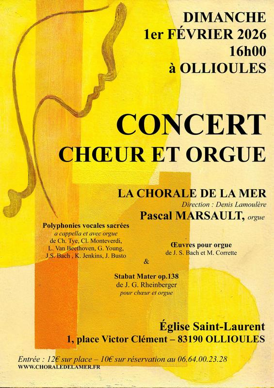 La Chorale de la mer en concert avec Pascal Marsault organiste.