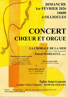 La Chorale de la mer en concert avec Pascal Marsault organiste.