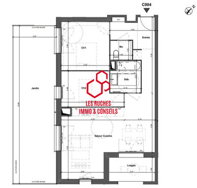 Appartement - 62 m² - 3 pièces