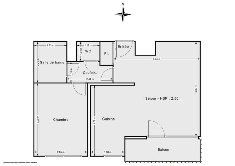 Appartement - 44 m² - 2 pièces