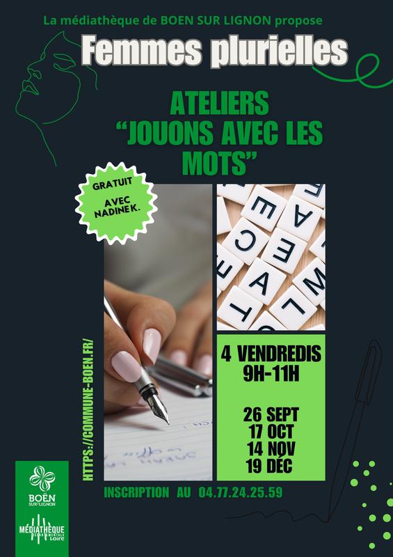 4 Ateliers &quot;Jouons avec les mots&quot;