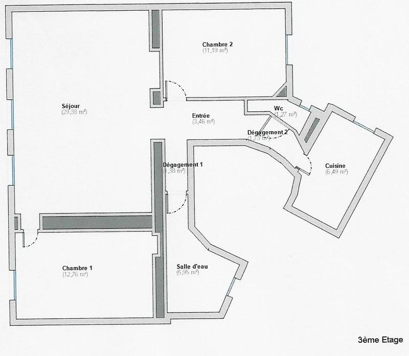 Appartement bourgeois - 75 m² - 4 pièces