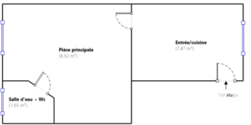 Studio - 18 m² - 1 pièce