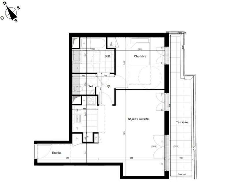 Appartement - 54 m² - 2 pièces