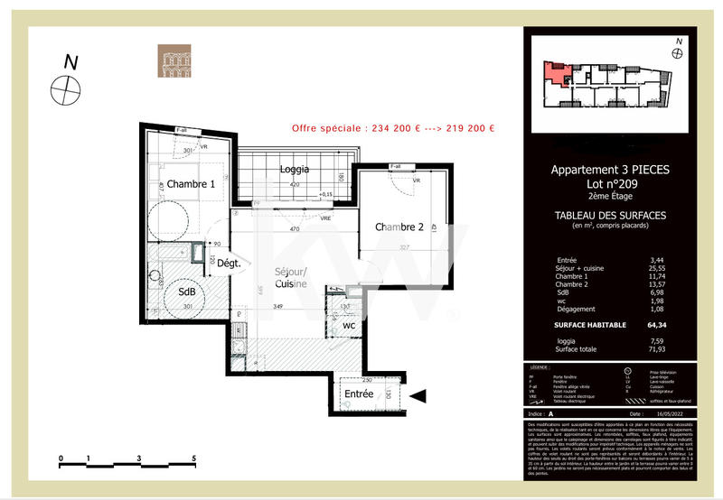 Appartement - 2 pièces