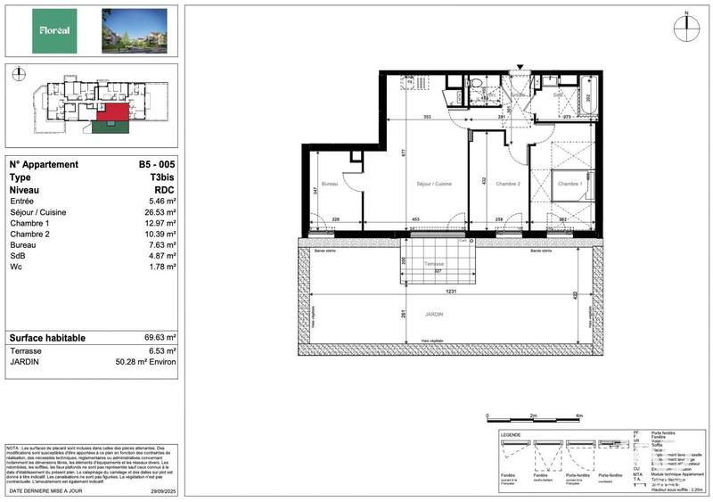 Appartement - 70 m² - 3 pièces
