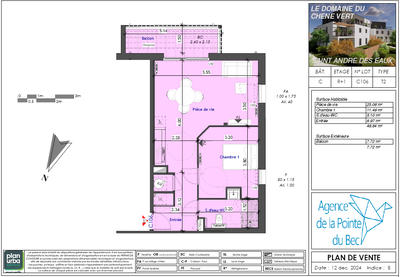 Appartement - 49 m² - 2 pièces