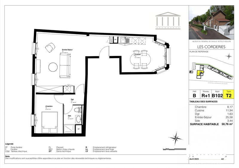 Appartement - 51 m² - 2 pièces