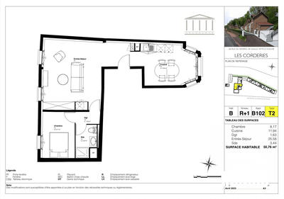 Appartement - 51 m² - 2 pièces