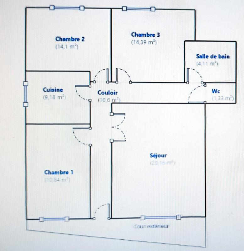 Appartement - 85 m² - 5 pièces