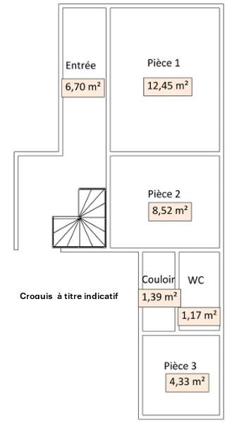 Maison - 70 m² - 3 pièces