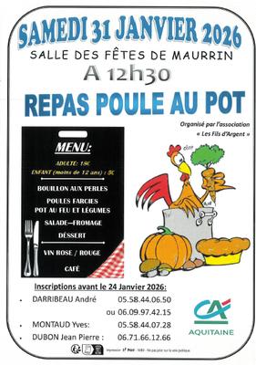 Repas poule au pot