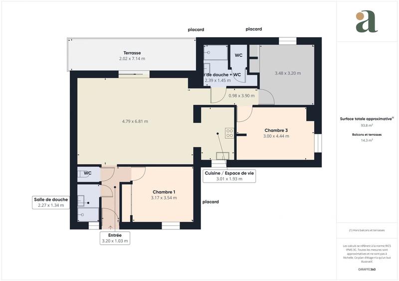 Appartement - 95 m² - 4 pièces