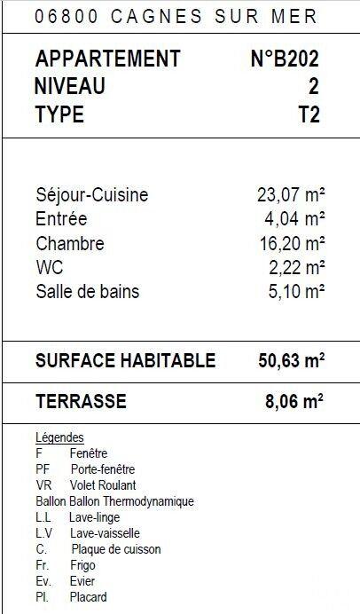 Appartement - 51 m² - 2 pièces