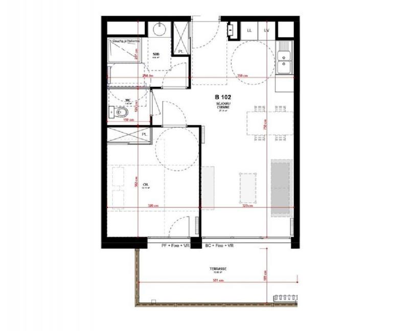 Appartement - 46 m² - 2 pièces