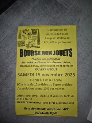 Bourse aux jouets - puériculture