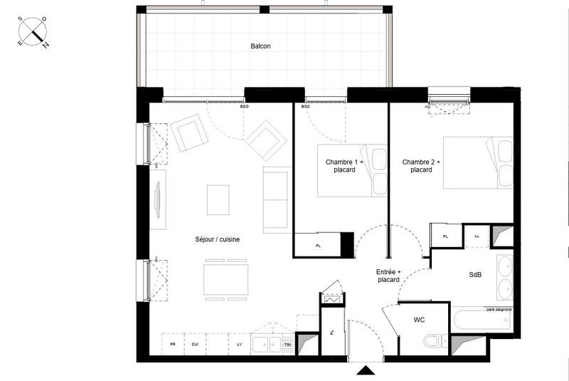 Appartement - 64 m² - 3 pièces