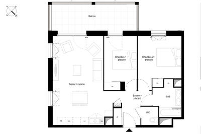 Appartement - 64 m² - 3 pièces