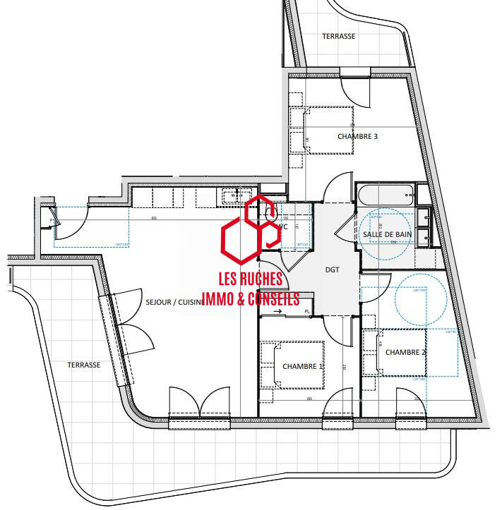 Appartement - 80 m² - 4 pièces