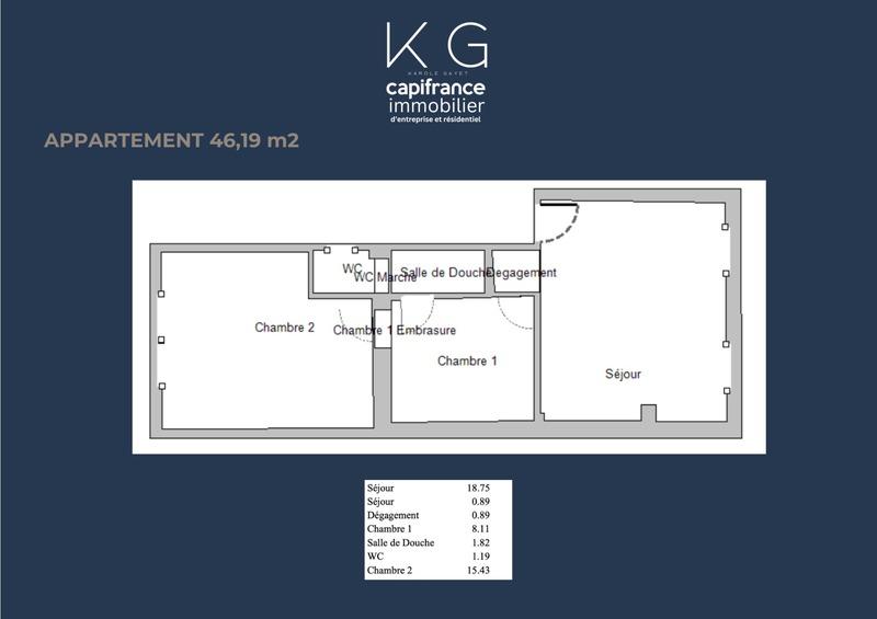 Appartement - 46 m² - 4 pièces