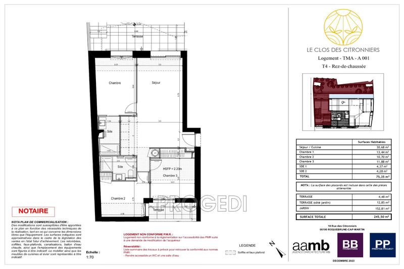 Appartement - 75 m² - 4 pièces