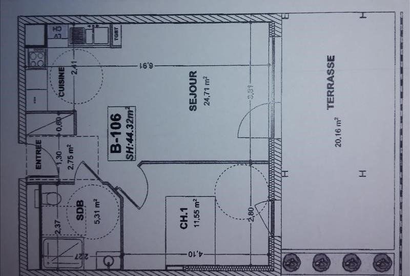 Appartement - 44 m² - 2 pièces