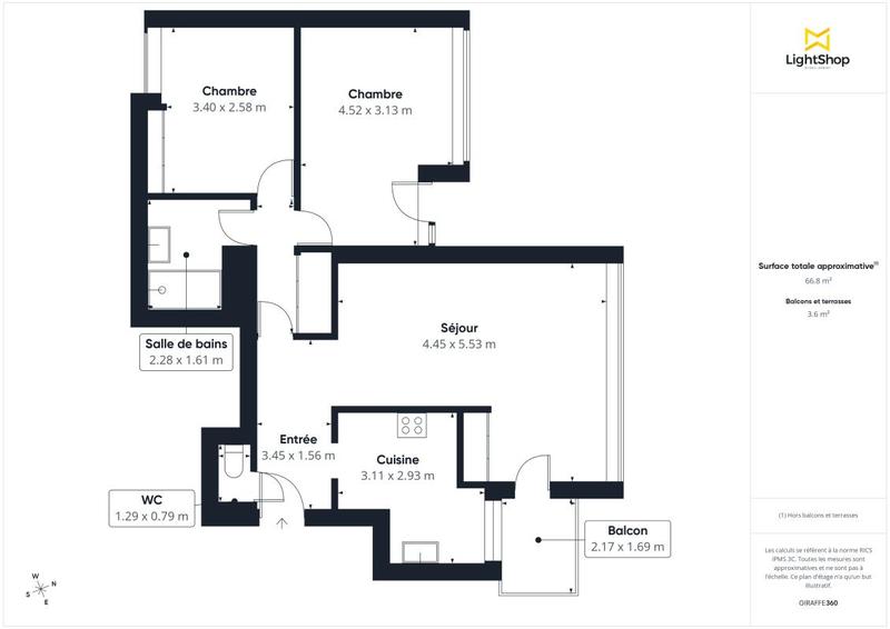 Appartement - 67 m² - 3 pièces