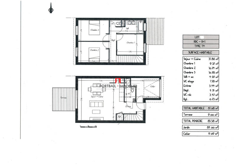 Maison traditionnelle - 81 m² - 4 pièces