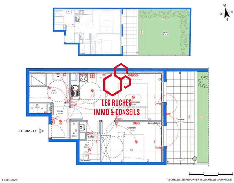 Appartement - 45 m² - 2 pièces