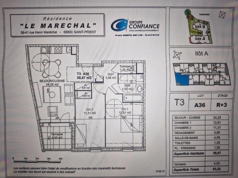 Appartement - 58 m² - 3 pièces