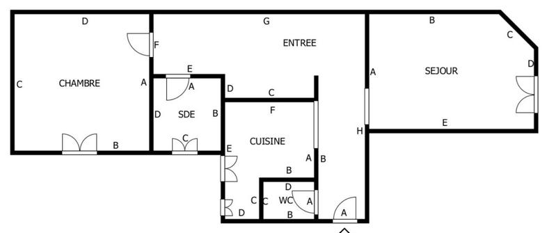 Appartement - 54 m² - 2 pièces