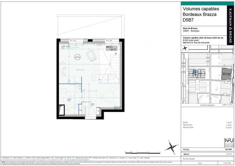 Appartement - 55 m² - 2 pièces