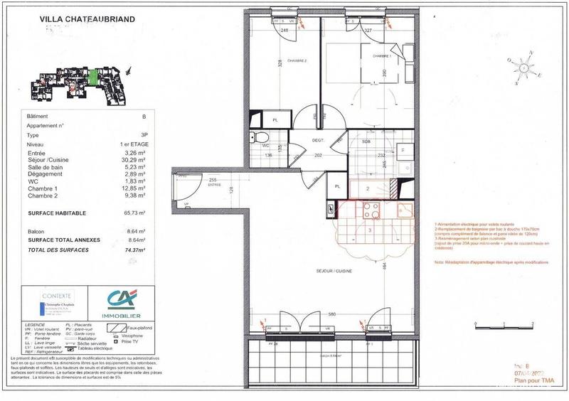 Appartement - 65 m² - 3 pièces