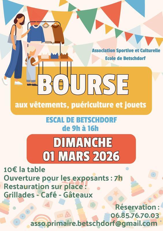 Bourse aux vêtements, jouets et puériculture