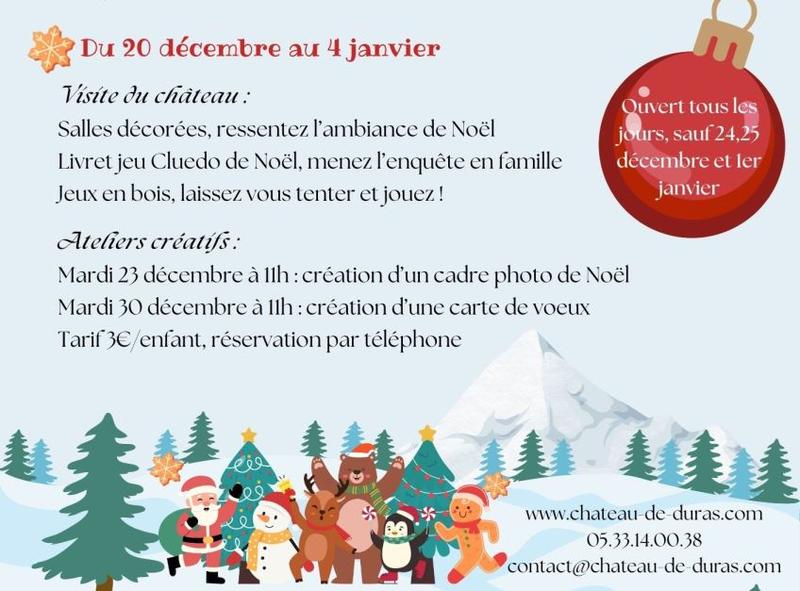 Vacances de Noël au château de Duras