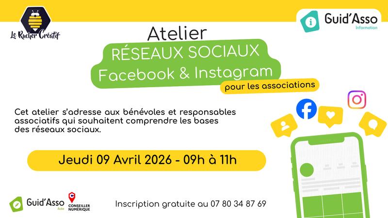 Guid'Asso : Atelier "Gérer ses réseaux sociaux, Facebook &amp; Instagram"