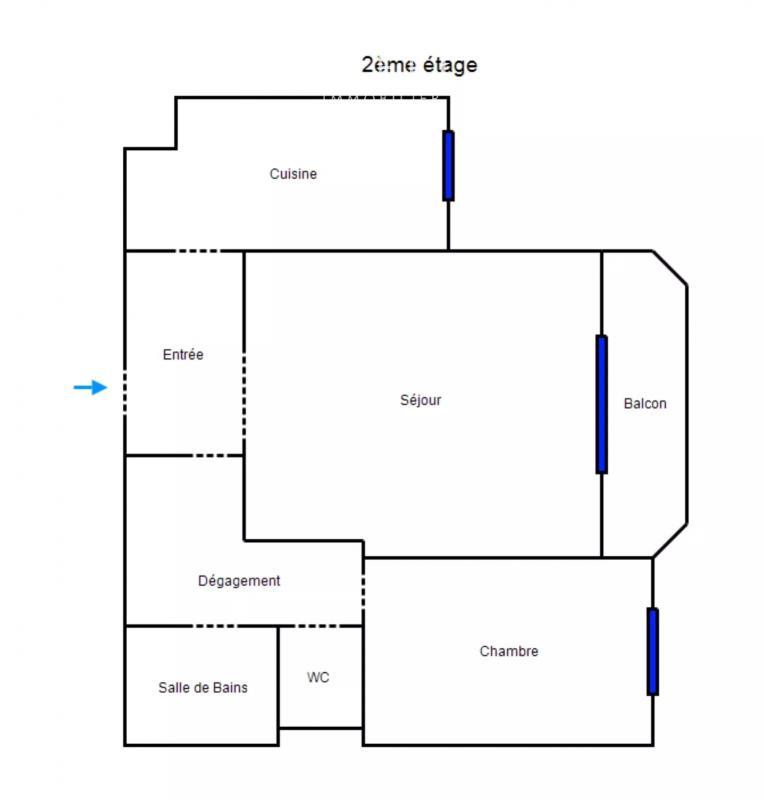 Appartement - 54 m² - 2 pièces