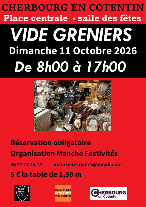 Vide-greniers -  Dimanche 11 Octobre 2026  cherbourg