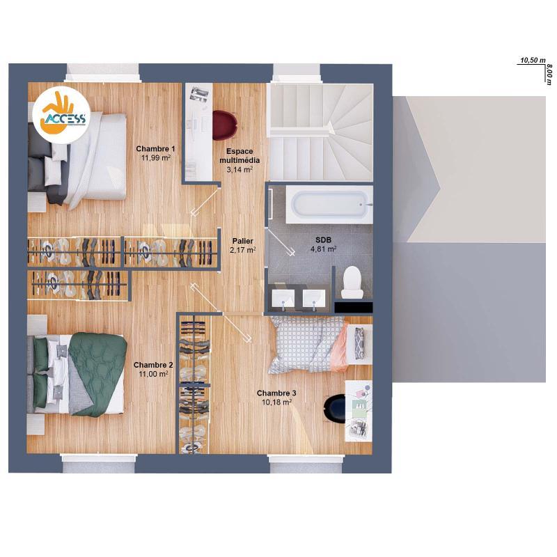 Maison - 89 m² - 5 pièces