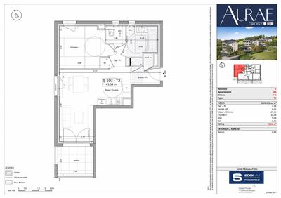 Appartement - 45 m² - 2 pièces