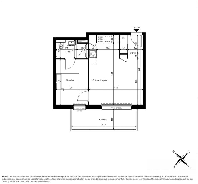 Appartement - 38 m² - 2 pièces
