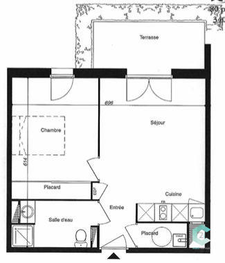 Appartement - 41 m² - 2 pièces