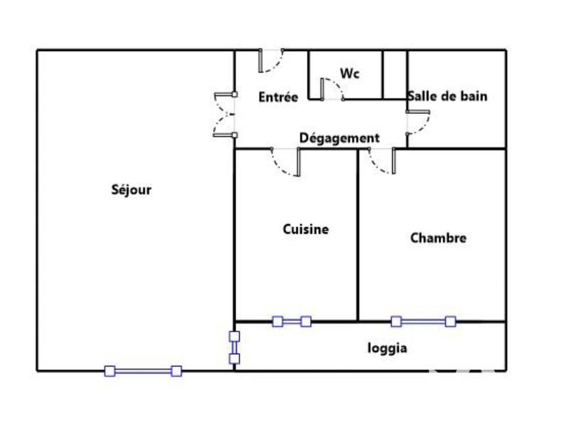 Appartement - 55 m² - 2 pièces