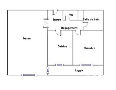 Appartement - 55 m² - 2 pièces